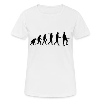 Evolution Jäger Jagd lustige Humor Geschenk - Frauen T-Shirt atmungsaktiv - Weiß - Vorne - AI Model Female 172 dark (172cm)
