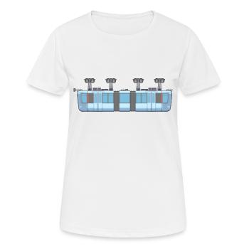 Schwebebahn kurz pixelart - Frauen T-Shirt atmungsaktiv - Weiß - Vorne - AI Model Female 172 dark (172cm)