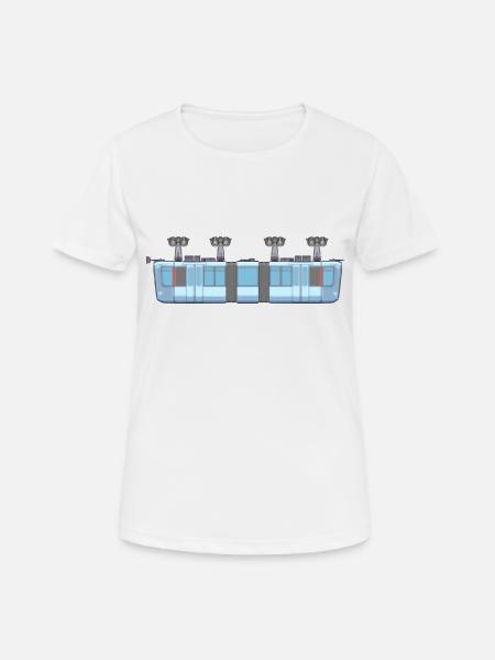 Schwebebahn kurz pixelart - Frauen T-Shirt atmungsaktiv - Weiß