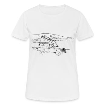 Off-roader at the lake - Women's Breathable T-Shirt - white - Front - AI Model Female 172 dark (172cm)