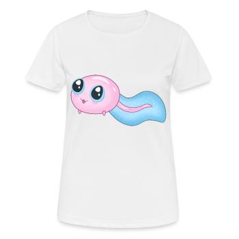 Mignon têtard cyan - T-shirt respirant Femme - blanc - Devant - AI Model Female 172 dark (172cm)