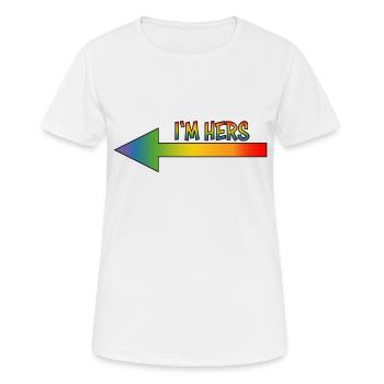 I M HERS - Frauen T-Shirt atmungsaktiv - Weiß - Vorne - AI Model Female 172 dark (172cm)