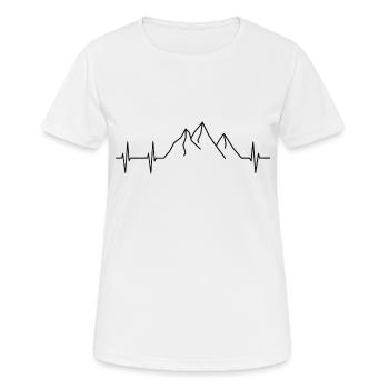 Montagnes Heartbeat - T-shirt respirant Femme - blanc - Devant - AI Model Female 172 dark (172cm)