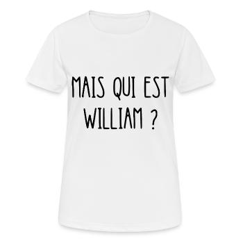 mais qui est william - T-shirt respirant Femme - blanc - Devant - AI Model Female 172 dark (172cm)