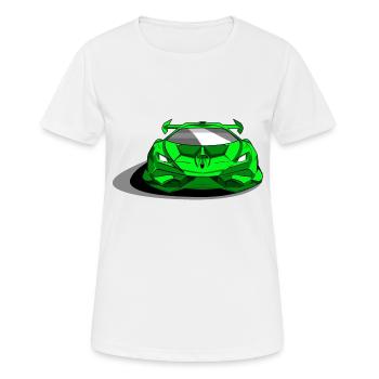 Lambo voiture de sport verte - T-shirt respirant Femme - blanc - Devant - AI Model Female 172 dark (172cm)