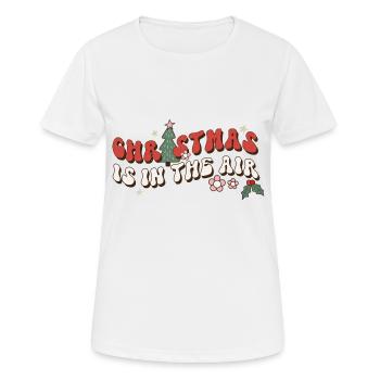 Xmas is in t air Weihnachten Retro Weihnachtslied - Frauen T-Shirt atmungsaktiv - Weiß - Vorne - AI Model Female 172 dark (172cm)