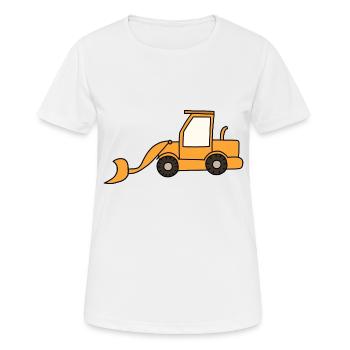 Chargeuse sur pneus - T-shirt respirant Femme - blanc - Devant - AI Model Female 172 dark (172cm)