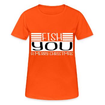 Beach Holiday Birthday Present Fishing Dino Sea - Women's Breathable T-Shirt - neon orange - Front - AI Model Female 172 dark (172cm)