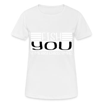 Dinosaure Lune Poisson Pêcheur Présent Idée Barbes Cool - T-shirt respirant Femme - blanc - Devant - AI Model Female 172 dark (172cm)