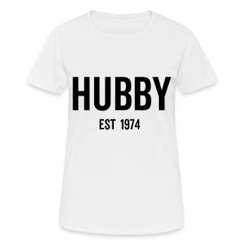 Hubby Est 1974 - Women's Breathable T-Shirt - white - Front - AI Model Female 172 dark (172cm)