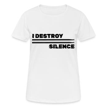 Battery, I destroy the silence - Women's Breathable T-Shirt - white - Front - AI Model Female 172 dark (172cm)