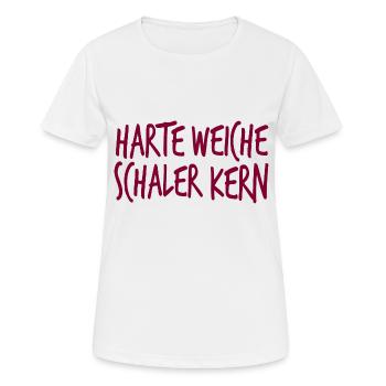 Harte Weiche Schaler Kern - Frauen T-Shirt atmungsaktiv - Weiß - Vorne - AI Model Female 172 dark (172cm)