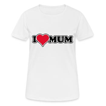 I love mum - 1970er Retro - Frauen T-Shirt atmungsaktiv - Weiß - Vorne - AI Model Female 172 dark (172cm)