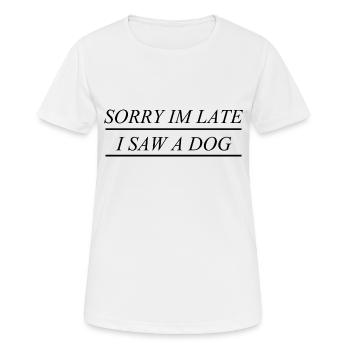 Dog Hund - Frauen T-Shirt atmungsaktiv - Weiß - Vorne - AI Model Female 172 dark (172cm)