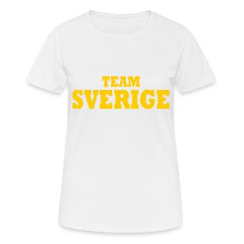 Team sverige - Frauen T-Shirt atmungsaktiv - Weiß - Vorne - AI Model Female 172 dark (172cm)