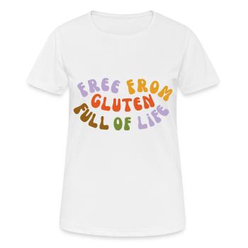 Free from gluten full of life V.2 - Frauen T-Shirt atmungsaktiv - Weiß - Vorne - AI Model Female 172 dark (172cm)