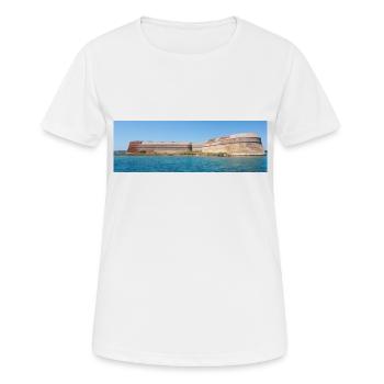 La forteresse Saint-Nicolas (Tvrđava sv. Nikole) dans le - T-shirt respirant Femme - blanc - Devant - AI Model Female 172 dark (172cm)