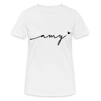 Amy Schreibschrift Name - Frauen T-Shirt atmungsaktiv - Weiß - Vorne - AI Model Female 172 dark (172cm)