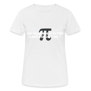 Mon mot de passe est les 8 derniers chiffres de Pi Pi Day Math - T-shirt respirant Femme - blanc - Devant - AI Model Female 172 dark (172cm)