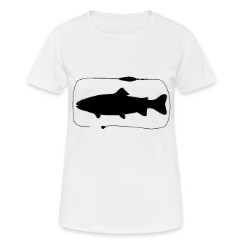 Forelle Sbirolino Montage mit Paste - Frauen T-Shirt atmungsaktiv - Weiß - Vorne - AI Model Female 172 dark (172cm)