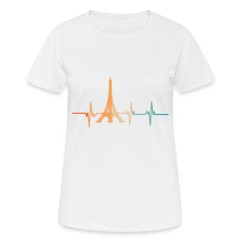 Herzschlag des Eiffelturms - Frauen T-Shirt atmungsaktiv - Weiß - Vorne - AI Model Female 172 dark (172cm)