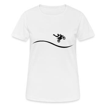 Motorcross Motorcycle Stuntman - Women's Breathable T-Shirt - white - Front - AI Model Female 172 dark (172cm)