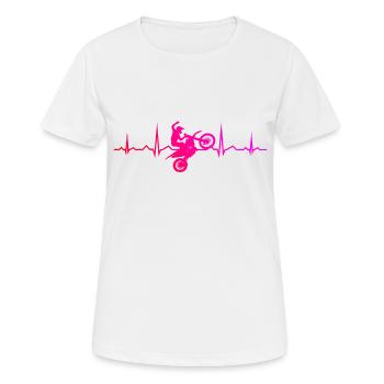 Motocross Dirt Bike Herren Freestyle Motocross - Frauen T-Shirt atmungsaktiv - Weiß - Vorne - AI Model Female 172 dark (172cm)