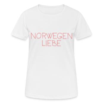 L’amour de la Norvège dans le script du coeur - T-shirt respirant Femme - blanc - Devant - AI Model Female 172 dark (172cm)