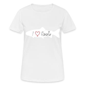 I love Trout White - Women's Breathable T-Shirt - white - Front - AI Model Female 172 dark (172cm)
