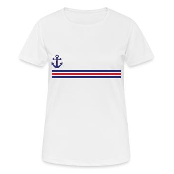 Matrosen-Anker - Frauen T-Shirt atmungsaktiv - Weiß - Vorne - AI Model Female 172 dark (172cm)