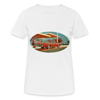 Benzinbrüder Tankstelle - Frauen T-Shirt atmungsaktiv - Weiß - Vorne - AI Model Female 172 dark (172cm)