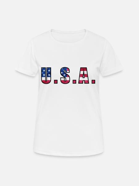 USA _ 01 - Women's Breathable T-Shirt - white