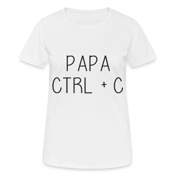 Dad Ctrl + C - Father - Women's Breathable T-Shirt - white - Front - AI Model Female 172 dark (172cm)