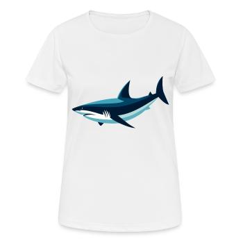 Stilisierter Hai - Frauen T-Shirt atmungsaktiv - Weiß - Vorne - AI Model Female 172 dark (172cm)
