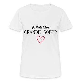 Ich werde eine große Schwester sein - Frauen T-Shirt atmungsaktiv - Weiß - Vorne - AI Model Female 172 dark (172cm)