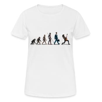 Evolution Guitar Player - Women's Breathable T-Shirt - white - Front - AI Model Female 172 dark (172cm)
