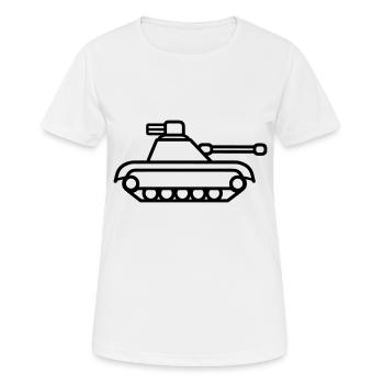 Panzer - Frauen T-Shirt atmungsaktiv - Weiß - Vorne - AI Model Female 172 dark (172cm)