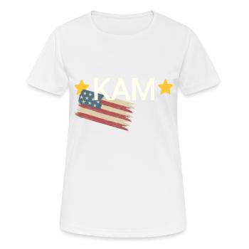 Kam Kosename Kamala - Frauen T-Shirt atmungsaktiv - Weiß - Vorne - AI Model Female 172 dark (172cm)
