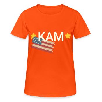 Nom d’animal Kam Kamala - T-shirt respirant Femme - orange néon - Devant - AI Model Female 172 dark (172cm)