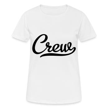 Crew - Frauen T-Shirt atmungsaktiv - Weiß - Vorne - AI Model Female 172 dark (172cm)