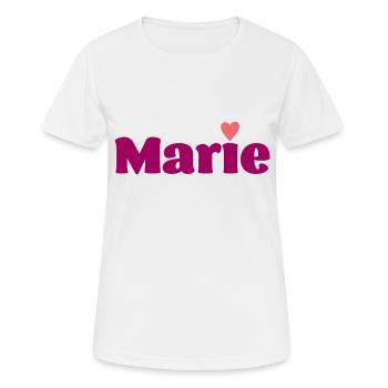 Marie with Heart Gift - Women's Breathable T-Shirt - white - Front - AI Model Female 172 dark (172cm)