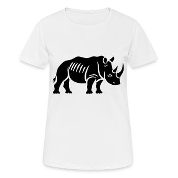 Nashorn - Frauen T-Shirt atmungsaktiv - Weiß - Vorne - AI Model Female 172 dark (172cm)