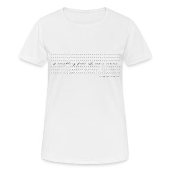 Comma Modern Calligraphy Minimalist Humor b/w - Women's Breathable T-Shirt - white - Front - AI Model Female 172 dark (172cm)