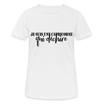 je suis une Capricorne qui déchire dechire - T-shirt respirant Femme - blanc - Devant - AI Model Female 172 dark (172cm)