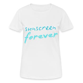 Crème solaire pour toujours - T-shirt respirant Femme - blanc - Devant - AI Model Female 172 dark (172cm)