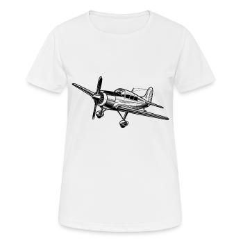 Flugzeugpilot Flugplatz Flugsport - Frauen T-Shirt atmungsaktiv - Weiß - Vorne - AI Model Female 172 dark (172cm)