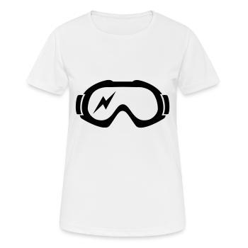 skibrille mit blitz - Frauen T-Shirt atmungsaktiv - Weiß - Vorne - AI Model Female 172 dark (172cm)