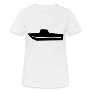 Bateau bateau de pêche bateau bateau capitaine - T-shirt respirant Femme - blanc - Devant - AI Model Female 172 dark (172cm)