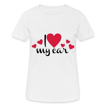 Auto - Frauen T-Shirt atmungsaktiv - Weiß - Vorne - AI Model Female 172 dark (172cm)
