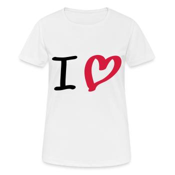 i love - Women's Breathable T-Shirt - white - Front - AI Model Female 172 dark (172cm)